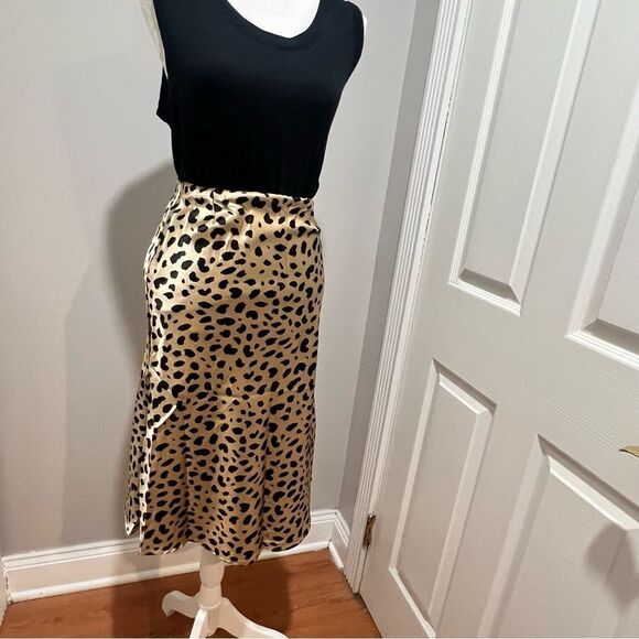 NWT Kourt midi Animal Print Tan and Black Skirt size xxs womens - Picture 11 of 16